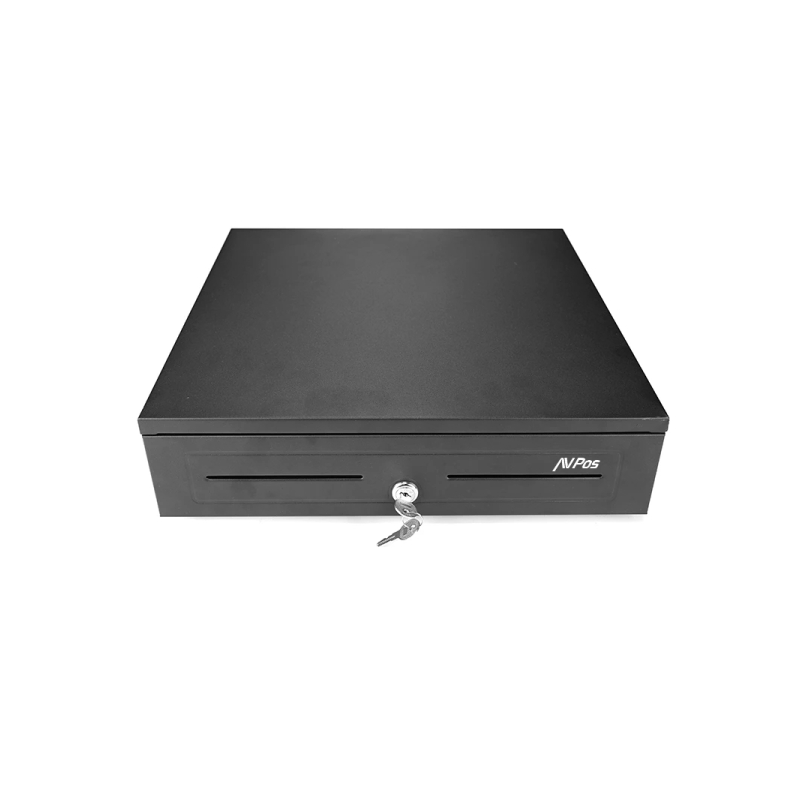 Tiroir-caisse automatique AVPos CASH-U285 41 cm - 5 compartiments pour billets - 8 compartiments pour pièces - RJ11 - Acier