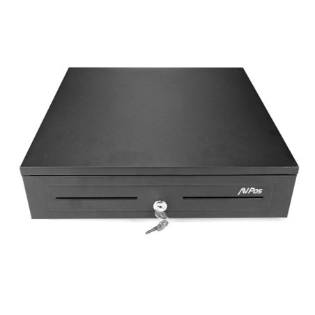 Tiroir-caisse automatique AVPos CASH-U285 41 cm - 5 compartiments pour billets - 8 compartiments pour pièces - RJ11 - Acier