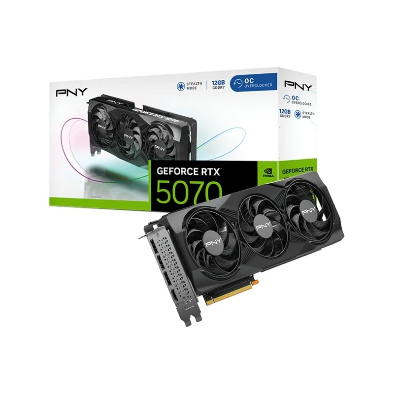 Carte graphique PNY GeForce RTX 5070 12 Go GDDR7 Triple ventilateur Reflex 2 AI NVIDIA DLSS4