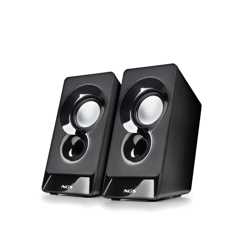 Enceintes NGS SB210 2.0 12 W - Alimentation USB - Entrée jack - Contrôle du volume intégré - Noir