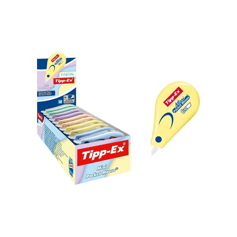 Lot de 10 rubans correcteurs Tipp-Ex Mini Pocket Mouse 5mm x 6m Lot de 10 rubans correcteurs Tipp-Ex Mini Pocket Mouse 5mm x 6m