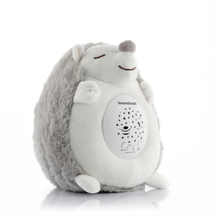 Hérisson en peluche Spikey d'Innovagoods avec projecteur de bruit blanc et veilleuse - Lumière LED RGB - Arrêt automatique