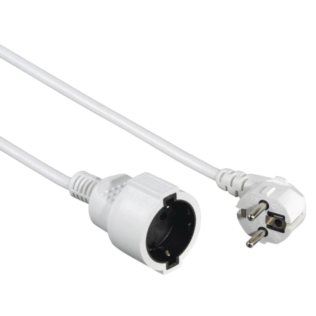 Rallonge électrique Hama - Puissance maximale 3680 W - Longueur 2 m - Section 1,5 mm² - Prise Schuko CEE7 - Blanche