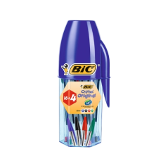 Tube de stylos BIC multicolores transparents