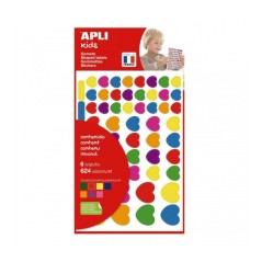 ✅ Apli Sachet de Gomets en Forme de Coeur - 624 Gomets - Idéal pour Décorer Objets et Cartes couleur Plusieurs en stock