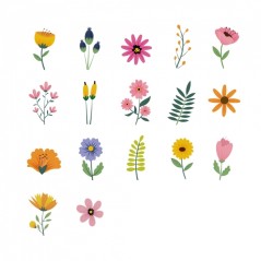 Apli Rouleau de Gomets de Fleurs - Adhésif Permanent - 900 Gomets - Favorise la Psychomotricité et la Créativité - Idéal pour