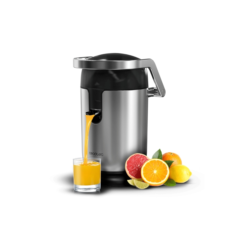 Extracteur de jus électrique manuel Cecotec Xqueeze Bullet Pro - Puissance 600 W - Bec verseur anti-gouttes - Acier inoxydable