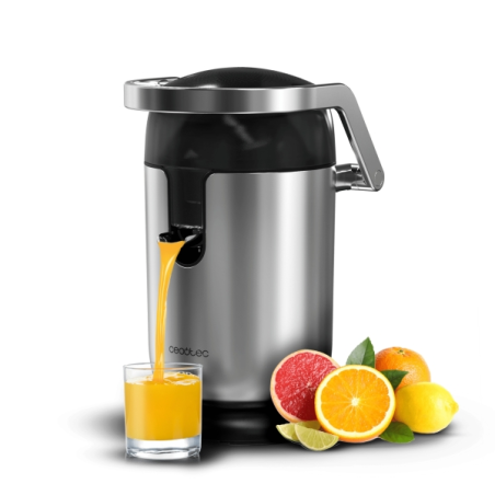 Extracteur de jus électrique manuel Cecotec Xqueeze Bullet Pro - Puissance 600 W - Bec verseur anti-gouttes - Acier inoxydable