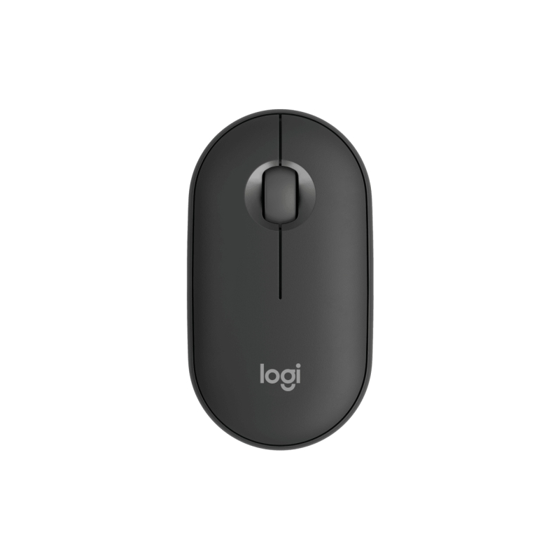 Souris sans fil USB Logitech Pebble Mouse 2 M350s 1000 dpi - Multi-appareils - Utilisation ambidextre - Couleur graphite