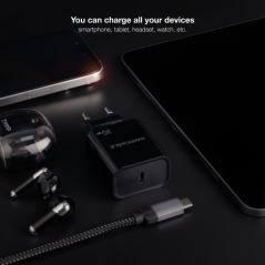 ✅ Chargeur mural USB-C/PD Nanocable 30W - Noir couleur Noir en stock