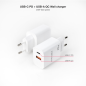 Chargeur Mural Nanocable USB-C/PD + USB-A/QC 20W - Blanc