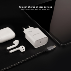 ✅ Chargeur Mural USB-C/PD Nanocable 20W - Blanc couleur Blanc en stock
