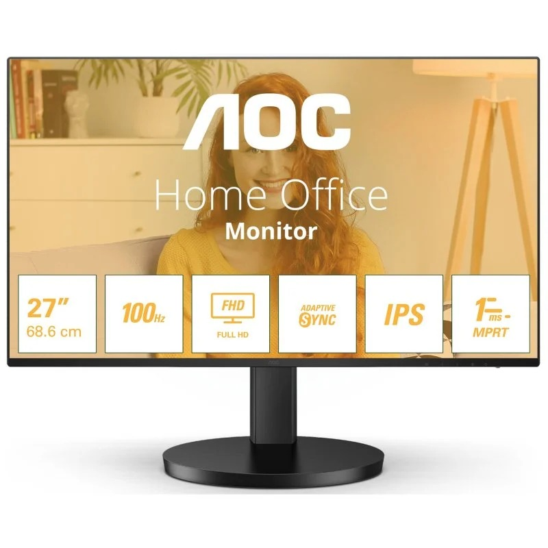 Moniteur AOC 27" LED IPS FullHD 1080p 100 Hz - Réponse 1 ms - Angle de vision 178° - Haut-parleurs intégrés - HDMI, VGA, Audio
