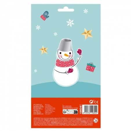 Apli Sachet d'Autocollants de Noël Boule de Bonhomme de Neige - Adhésif Permanent - Motifs Assortis - Idéal pour Décorer