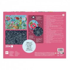Apli Puzzle Fleurs fluorescentes qui brillent dans le noir - 204 pièces - Changements de position et motifs cachés - Poster de