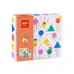 ✅ Apli Emotions Jeux de Gomets Géométriques - Didactique - Amovible - Comprend Feuilles et Exemples - Stimule en stock