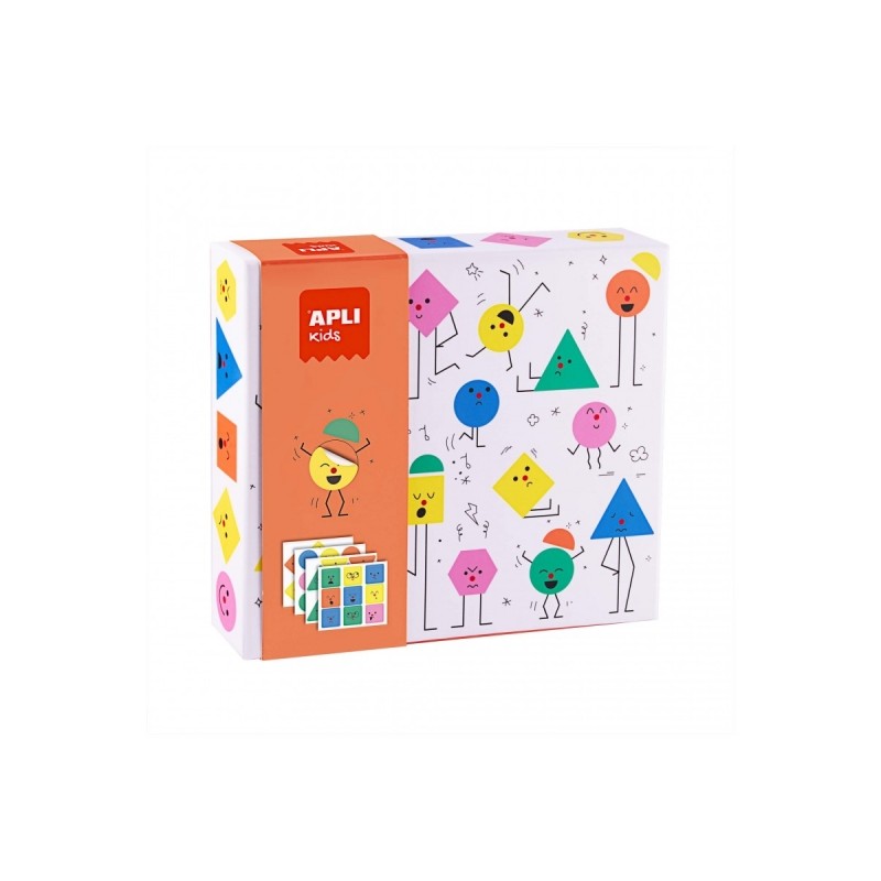 Apli Emotions Jeux de Gomets Géométriques - Didactique - Amovible - Comprend Feuilles et Exemples - Stimule la Pensée