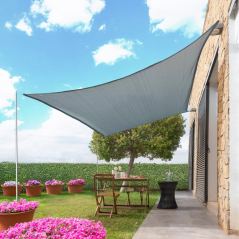 Voile d'ombrage rectangulaire Innovagoods Reshad - Facile à nettoyer - Protection UV - Respirante - Corde et 4 mousquetons