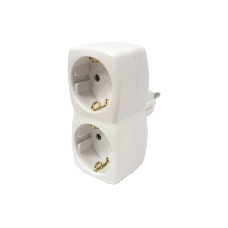 Multiprise murale Hama avec 2 prises Schuko - Puissance maximale 3600 W - Blanche