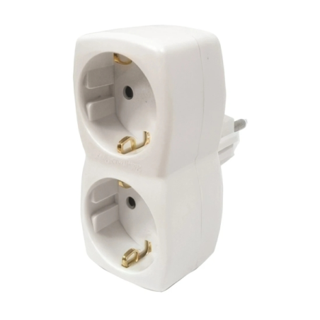 Multiprise murale Hama avec 2 prises Schuko - Puissance maximale 3600 W - Blanche