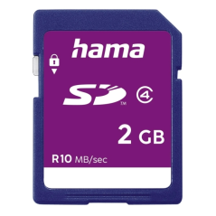 Carte SD Hama 2 Go - Classe 4 - 10 Mb/s - Bleue
