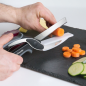 Couteau à ciseaux Innovagoods avec mini-planche à découper intégrée - Manche antidérapant - Multifonctionnel - Verrouillage de