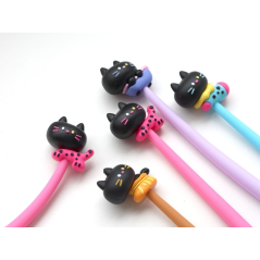 Stylos gel chats décoratifs colorés