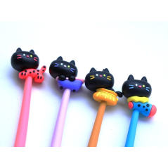 Lot de 36 stylos gel Bismark motif chat, pointe fine, encre noire