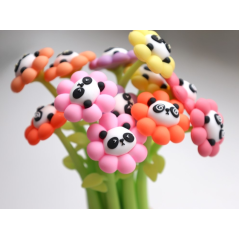 Fleurs décoratives pandas silicone colorées