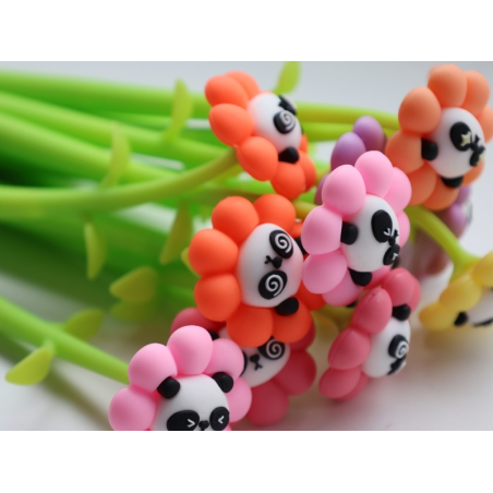 Lot de 36 stylos gel noirs Bismark Panda à pointe fine