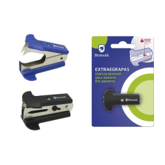 Pince arrache-agrafes Bismark - Corps en métal, poignée en plastique - Verrouillage de sécurité - Couleurs aléatoires : bleu et