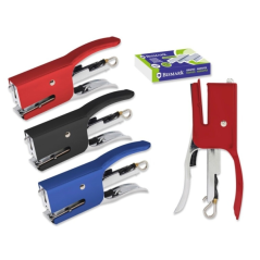 LOT de 8 Agrafeuse miniature Bismark avec pince et 2 000 agrafes - Capacité d'agrafage : 15 feuilles - Conception ergonomique