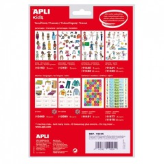 Apli Sachet de Gomets Thème Espace - Adhésif amovible - Développe la motricité - Idéal pour les écoles - Adhésif à base d'eau