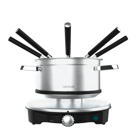 Appareil à fondue électrique Cecotec Fun Gourmet Advance - 1500 W - Acier inoxydable - Thermostat - Capacité 1,7 L - 8