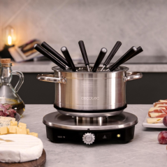 Appareil à fondue électrique Cecotec Fun Gourmet Advance - 1500 W - Acier inoxydable - Thermostat - Capacité 1,7 L - 8