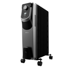 Radiateur à bain d'huile Cecotec ReadyWarm 9000 Space 360 noir, 9 modules de 150 x 580 mm, 2000 W, chauffe jusqu'à 22 m²