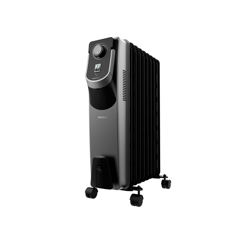 Radiateur à bain d'huile Cecotec ReadyWarm 9000 Space 360 noir, 9 modules de 150 x 580 mm, 2000 W, chauffe jusqu'à 22 m²