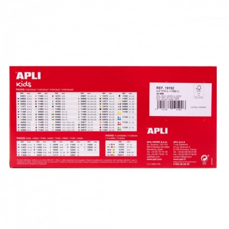 Apli Pack de 4 Rouleaux de Gomets Hexagonaux - Adhésif Permanent - 7 080 Gomets - Idéal pour les Garderies - Adhésif à Base