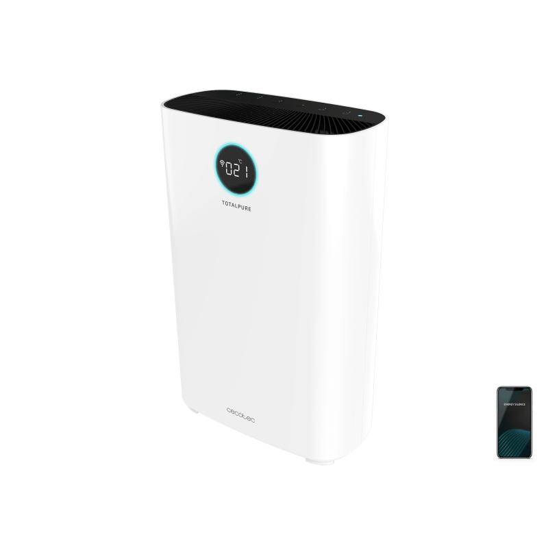 Purificateur d'air connecté Cecotec TotalPure 7500 - 60 W - Wi-Fi et commandes tactiles - Portée jusqu'à 200 m³ - Capteur de