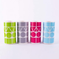 ✅ Apli Pack de 4 Rouleaux de Gomets Géométriques Assortis - Formes Variées - Faciles à Séparer - Idéal pou en stock