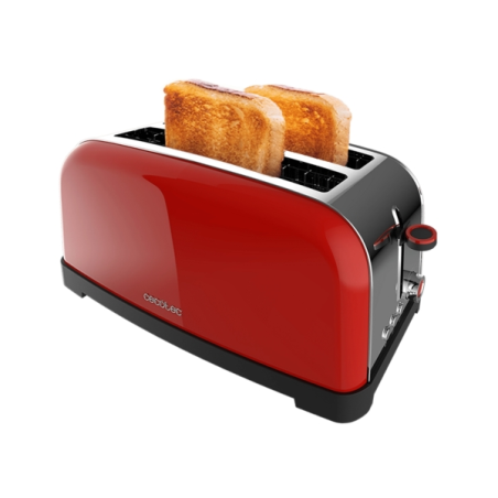Grille-pain Cecotec Toastin' Time 1500 à double fente - 1500 W - Fente large jusqu'à 3,8 cm - Acier inoxydable - Arrêt