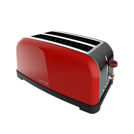 Grille-pain Cecotec Toastin' Time 1500 à double fente - 1500 W - Fente large jusqu'à 3,8 cm - Acier inoxydable - Arrêt