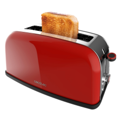 Grille-pain Cecotec Toastin' Time 850 à fentes longues - 850 W - Fentes larges - Acier inoxydable - Arrêt automatique et
