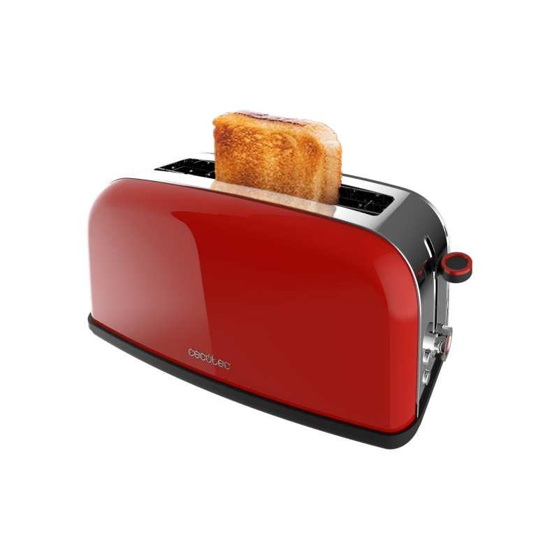 Grille-pain Cecotec Toastin' Time 850 à fentes longues - 850 W - Fentes larges - Acier inoxydable - Arrêt automatique et