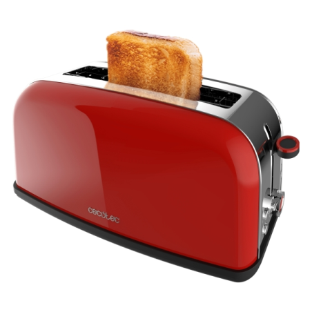 Grille-pain Cecotec Toastin' Time 850 à fentes longues - 850 W - Fentes larges - Acier inoxydable - Arrêt automatique et