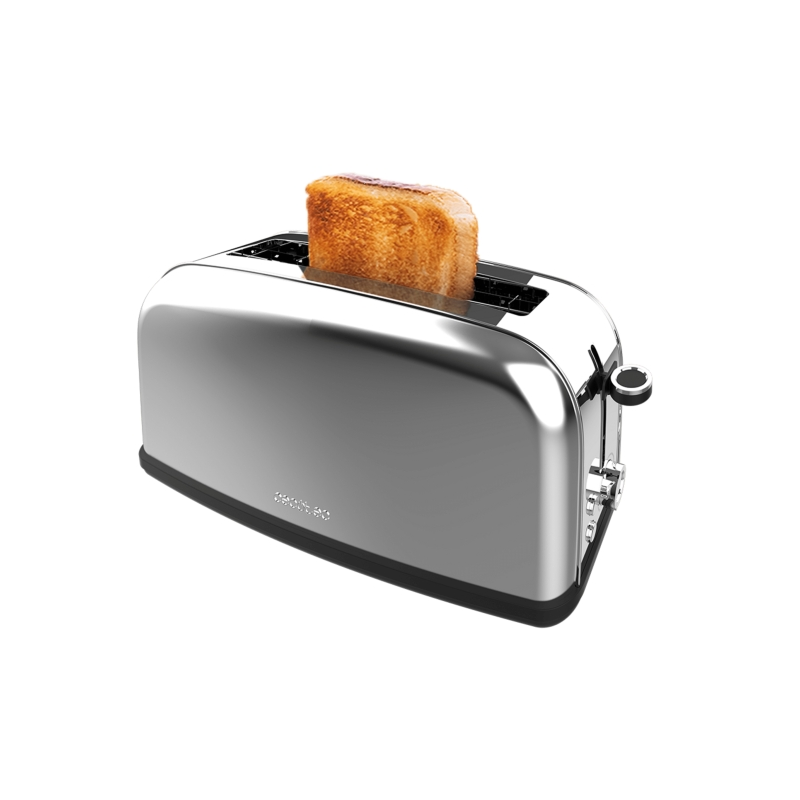 Grille-pain Cecotec Toastin' Time 850 à fentes longues - 850 W - Fente large jusqu'à 3,8 cm - 7 niveaux de brunissage - Système