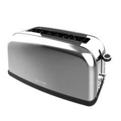 Grille-pain Cecotec Toastin' Time 850 à fentes longues - 850 W - Fente large jusqu'à 3,8 cm - 7 niveaux de brunissage - Système