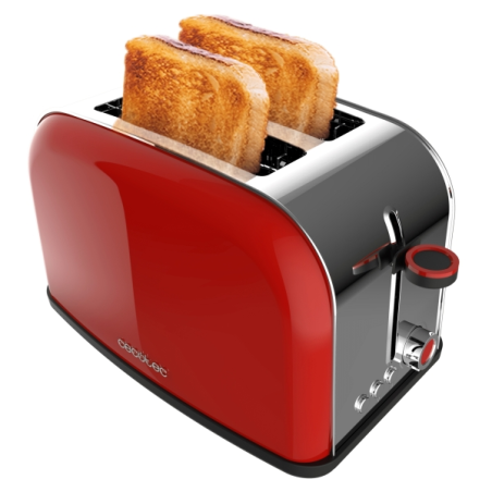 Grille-pain double fente Cecotec Toastin' Time 850 - Puissance 850 W - Fente large jusqu'à 3,8 cm - Acier inoxydable - Arrêt