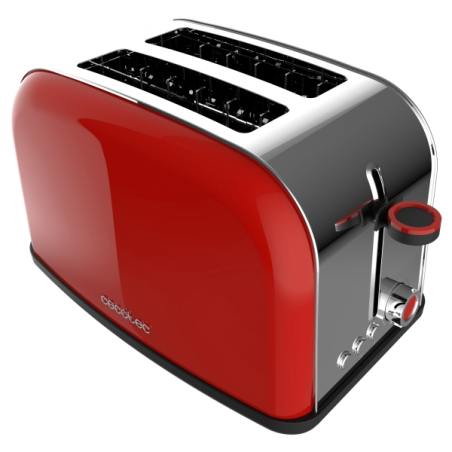 Grille-pain double fente Cecotec Toastin' Time 850 - Puissance 850 W - Fente large jusqu'à 3,8 cm - Acier inoxydable - Arrêt