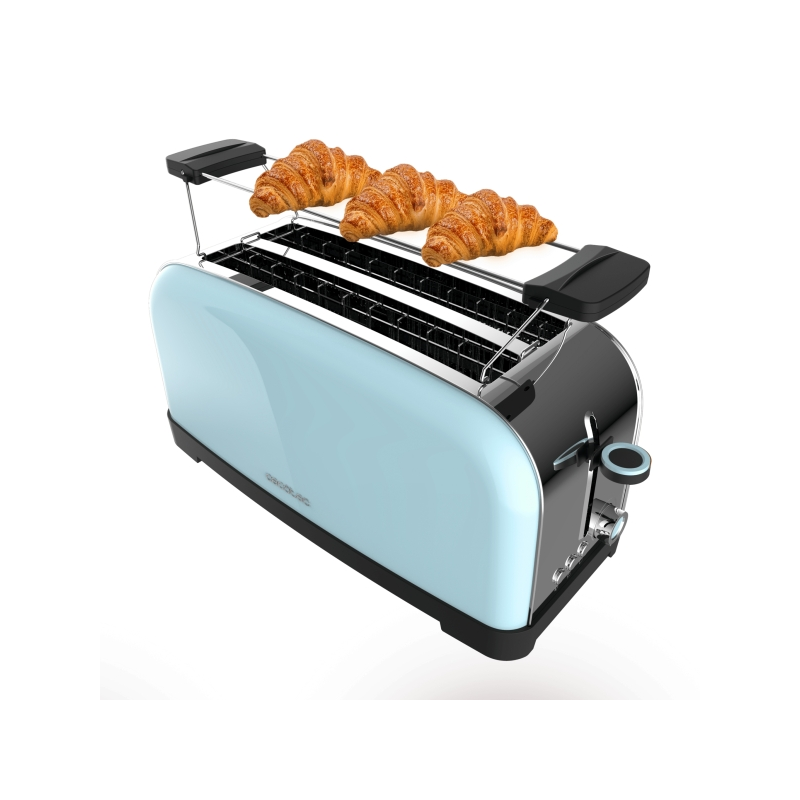 Grille-pain Cecotec Toastin' Time 1500 à double fente - 1500 W - Capacité 4 tranches - Fentes larges - Ramasse-miettes - 7
